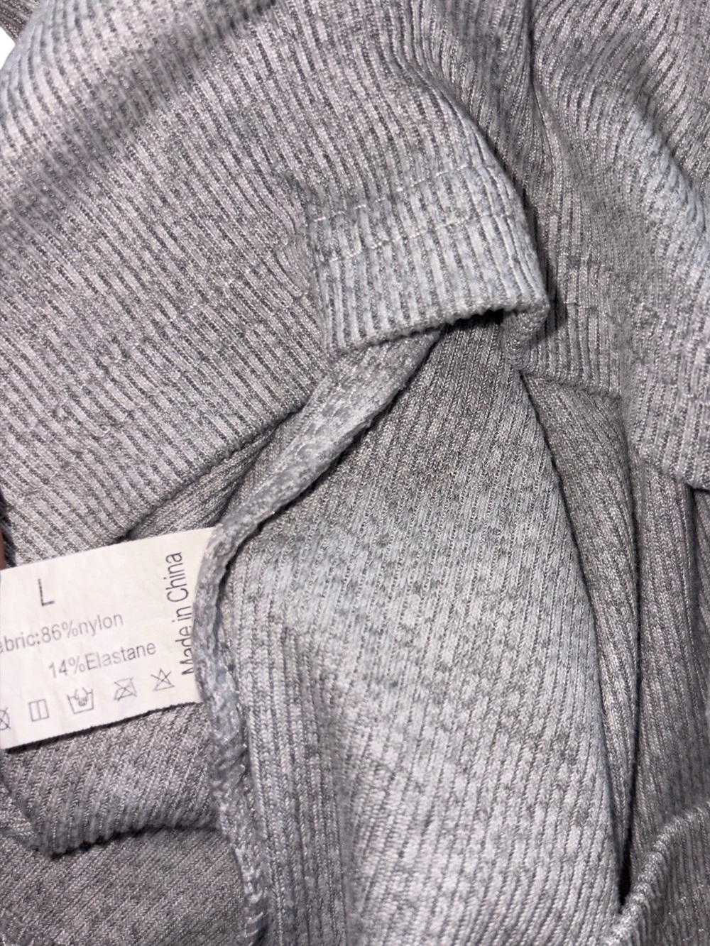 Women’s Basic Ribbed Tank Top — Light Gray - Picture 3 of 3
